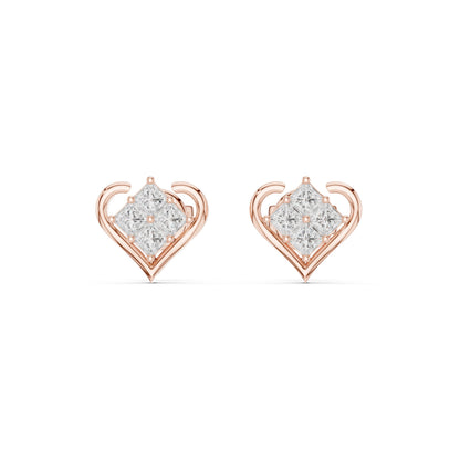Round Stud Lab Grown Diamond Earrings