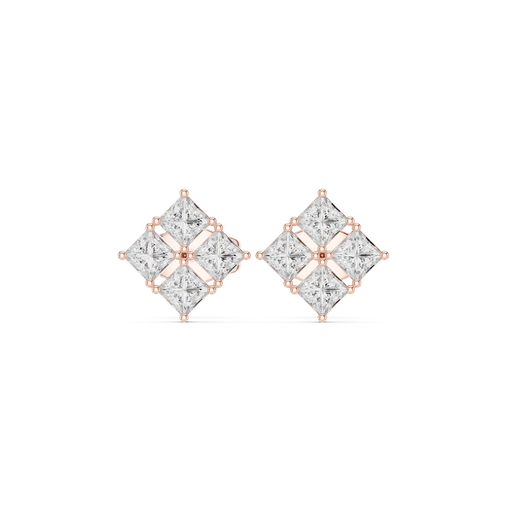 Round Stud Lab Grown Diamond Earrings