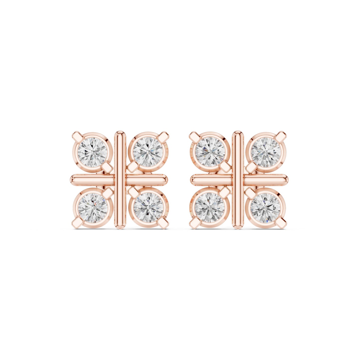 Round Stud Lab Grown Diamond Earrings