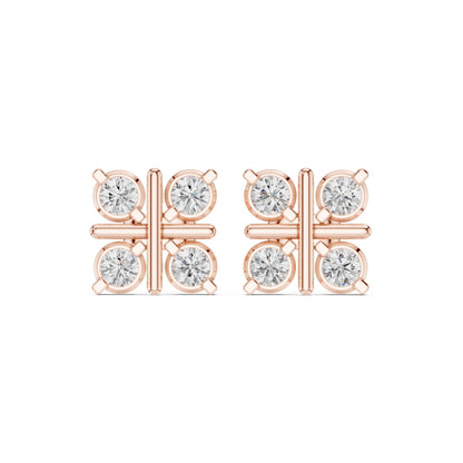 Round Stud Lab Grown Diamond Earrings