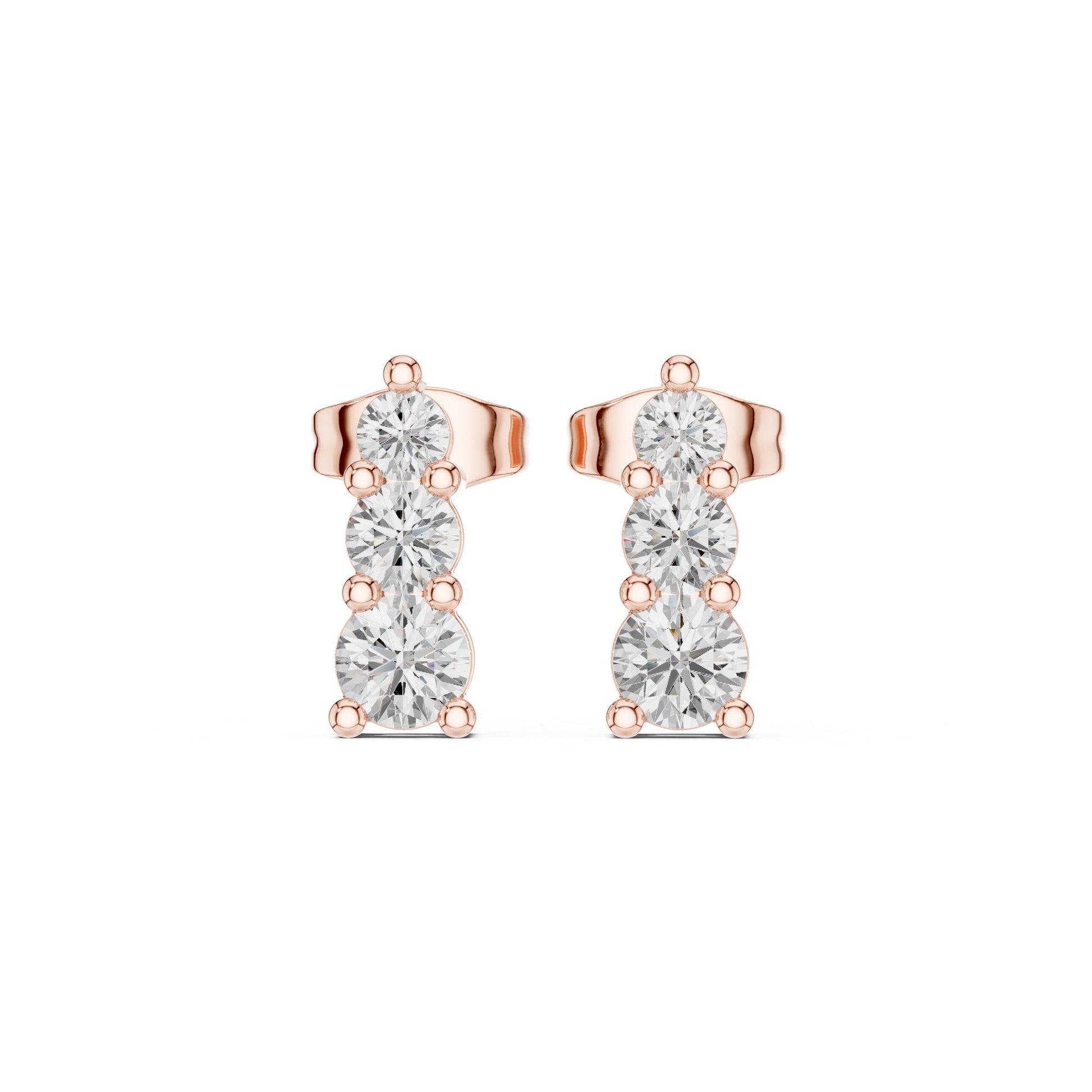 Round Stud Lab Grown Diamond Earrings
