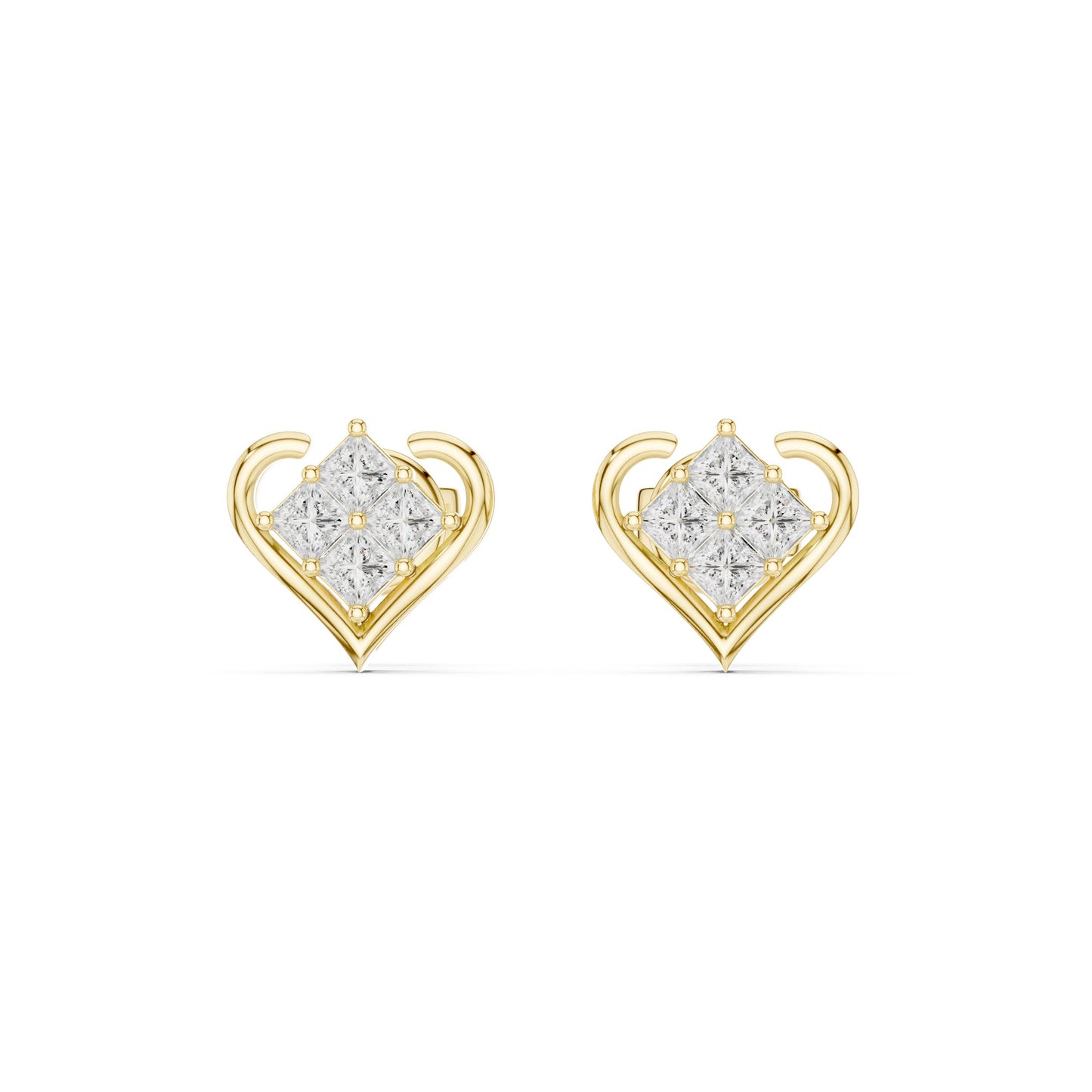 Round Stud Lab Grown Diamond Earrings