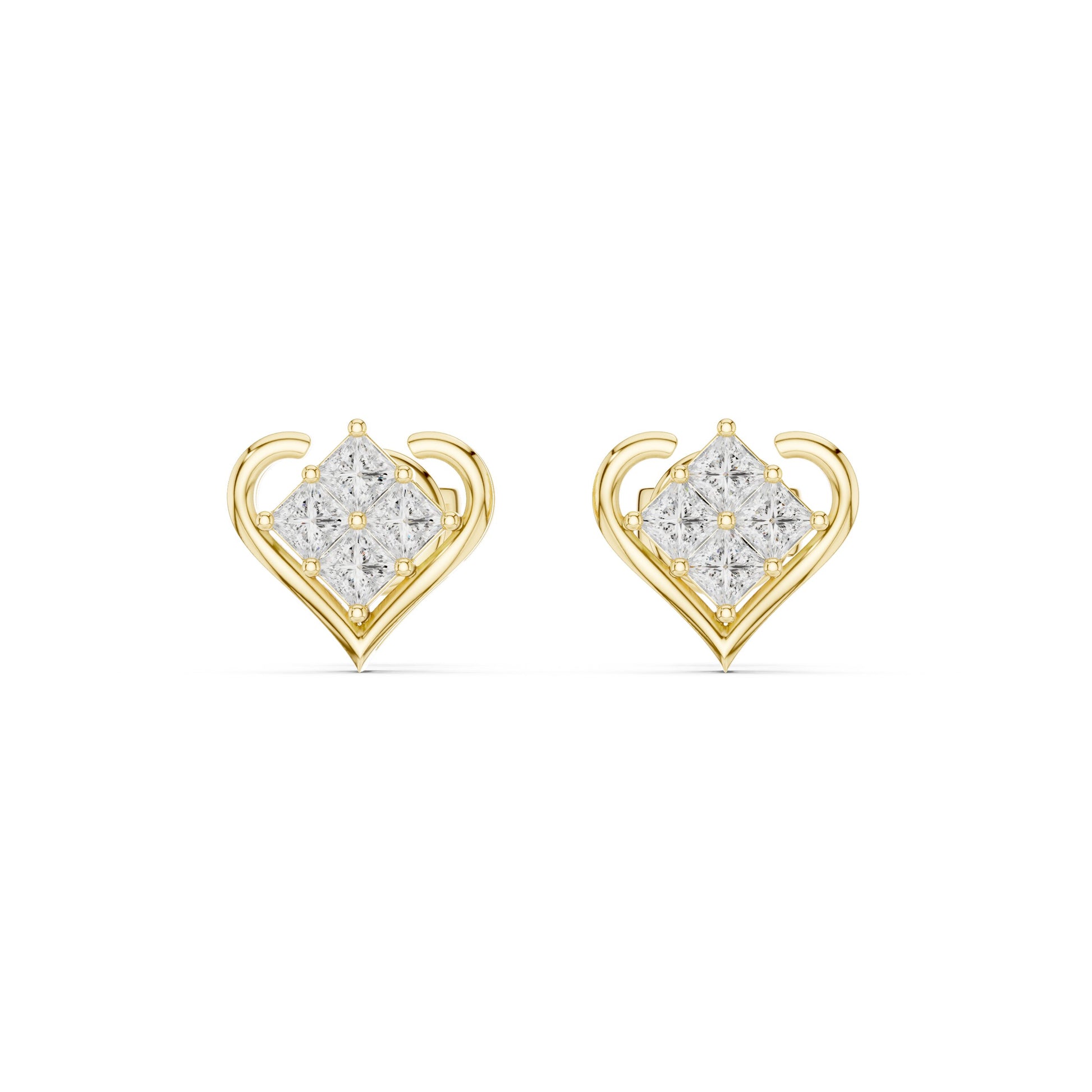Round Stud Lab Grown Diamond Earrings