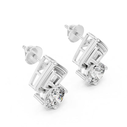 Mixed Shape Lab Grown Diamond Stud Earrings