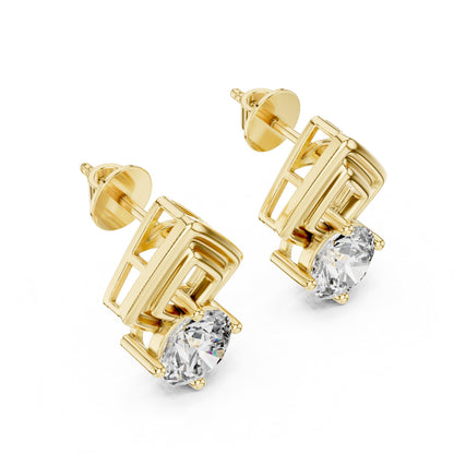 Mixed Shape Lab Grown Diamond Stud Earrings