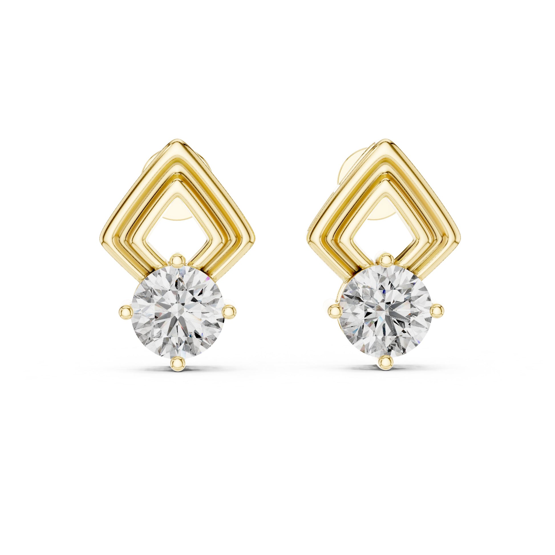 Mixed Shape Lab Grown Diamond Stud Earrings