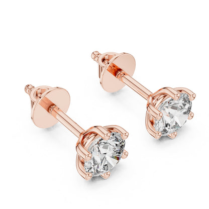 Round Stud Lab Grown Diamond Earrings