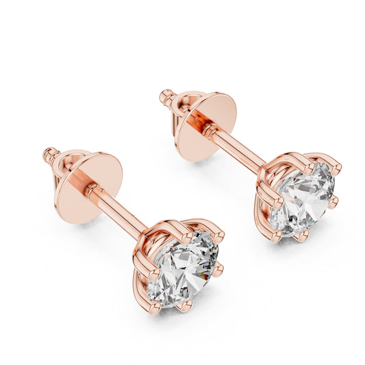 Round Stud Lab Grown Diamond Earrings