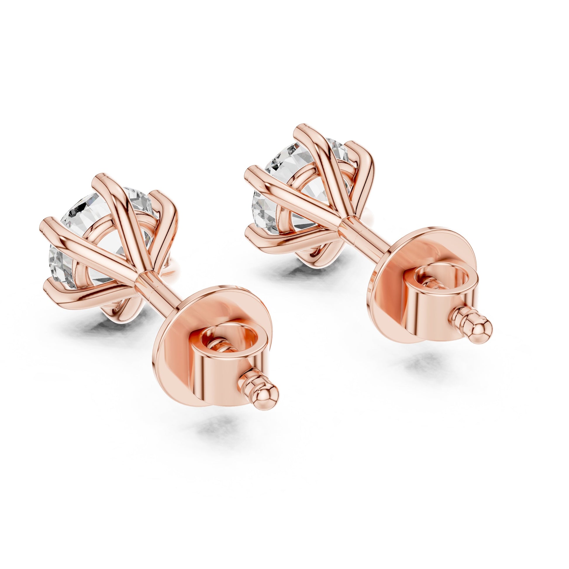 Round Stud Lab Grown Diamond Earrings