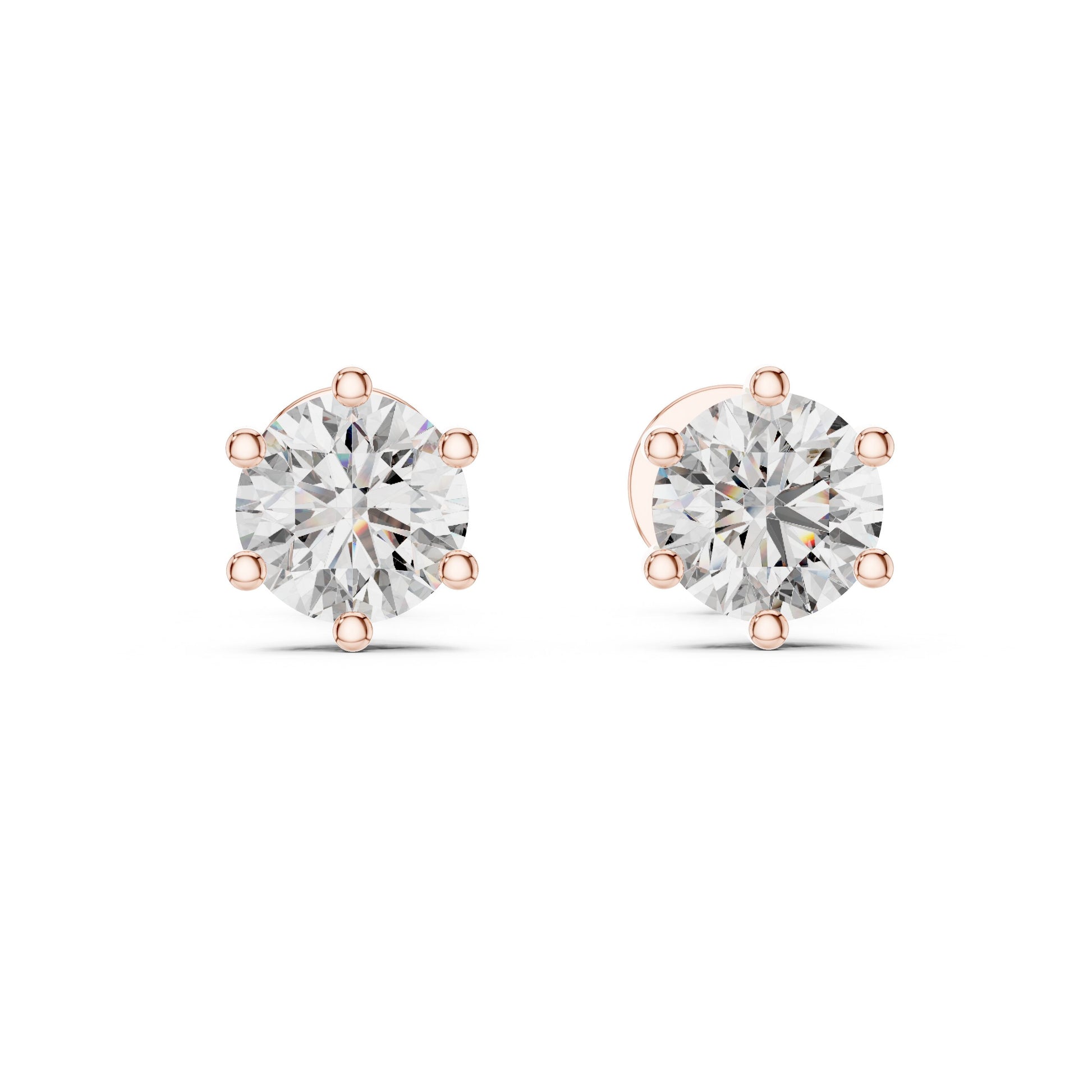 Round Stud Lab Grown Diamond Earrings