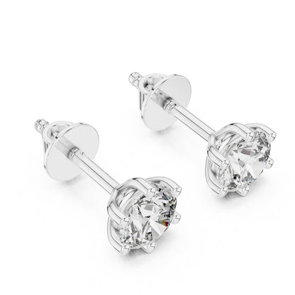 Round Stud Lab Grown Diamond Earrings
