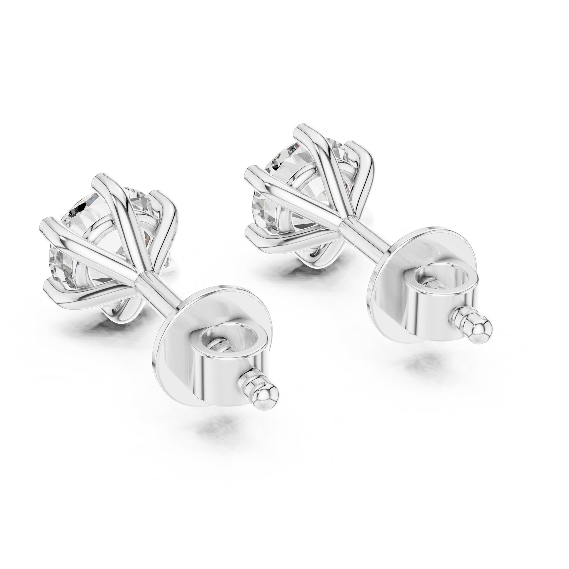 Round Stud Lab Grown Diamond Earrings