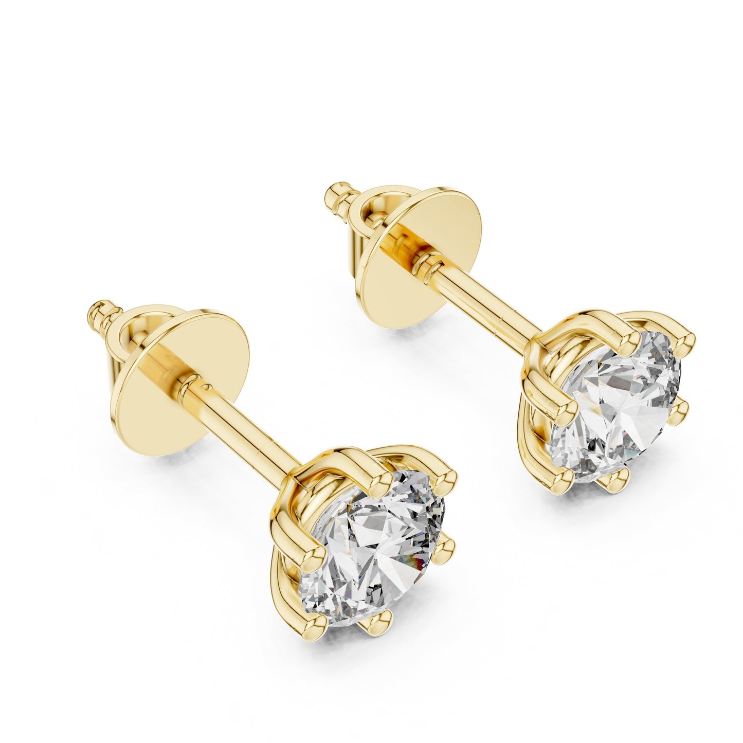 Round Stud Lab Grown Diamond Earrings