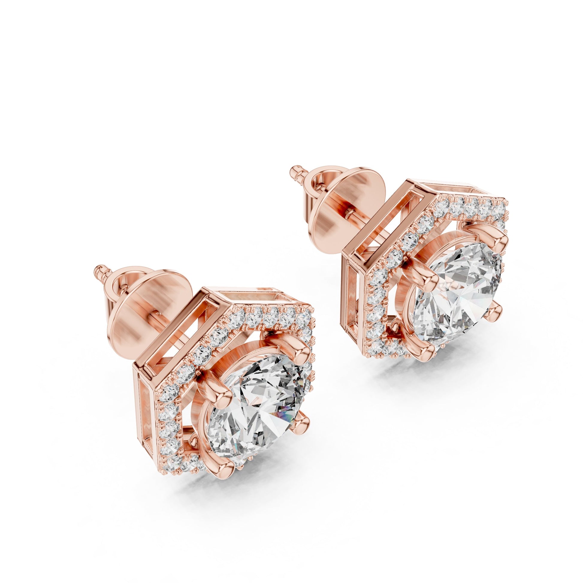 Mixed Shape Lab Grown Diamond Stud Earrings