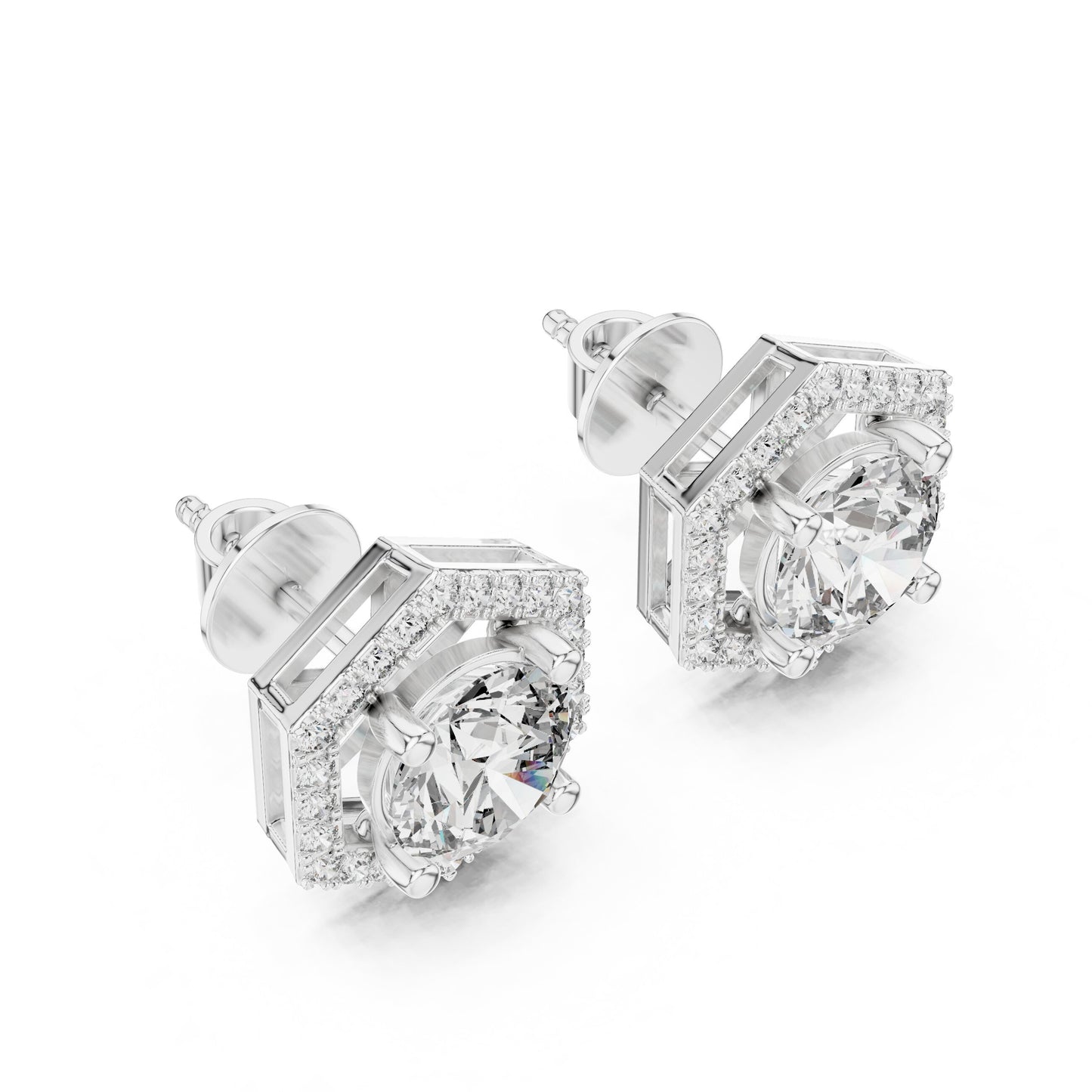 Mixed Shape Lab Grown Diamond Stud Earrings