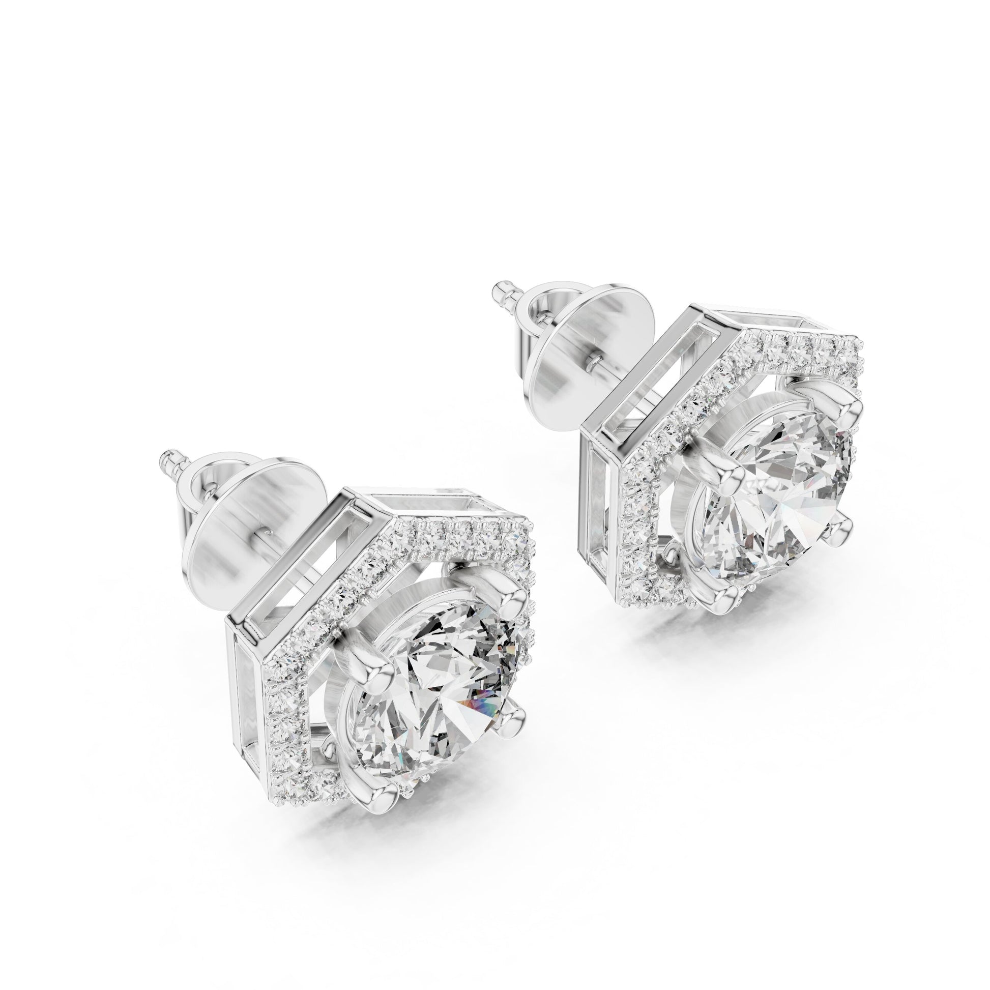 Mixed Shape Lab Grown Diamond Stud Earrings