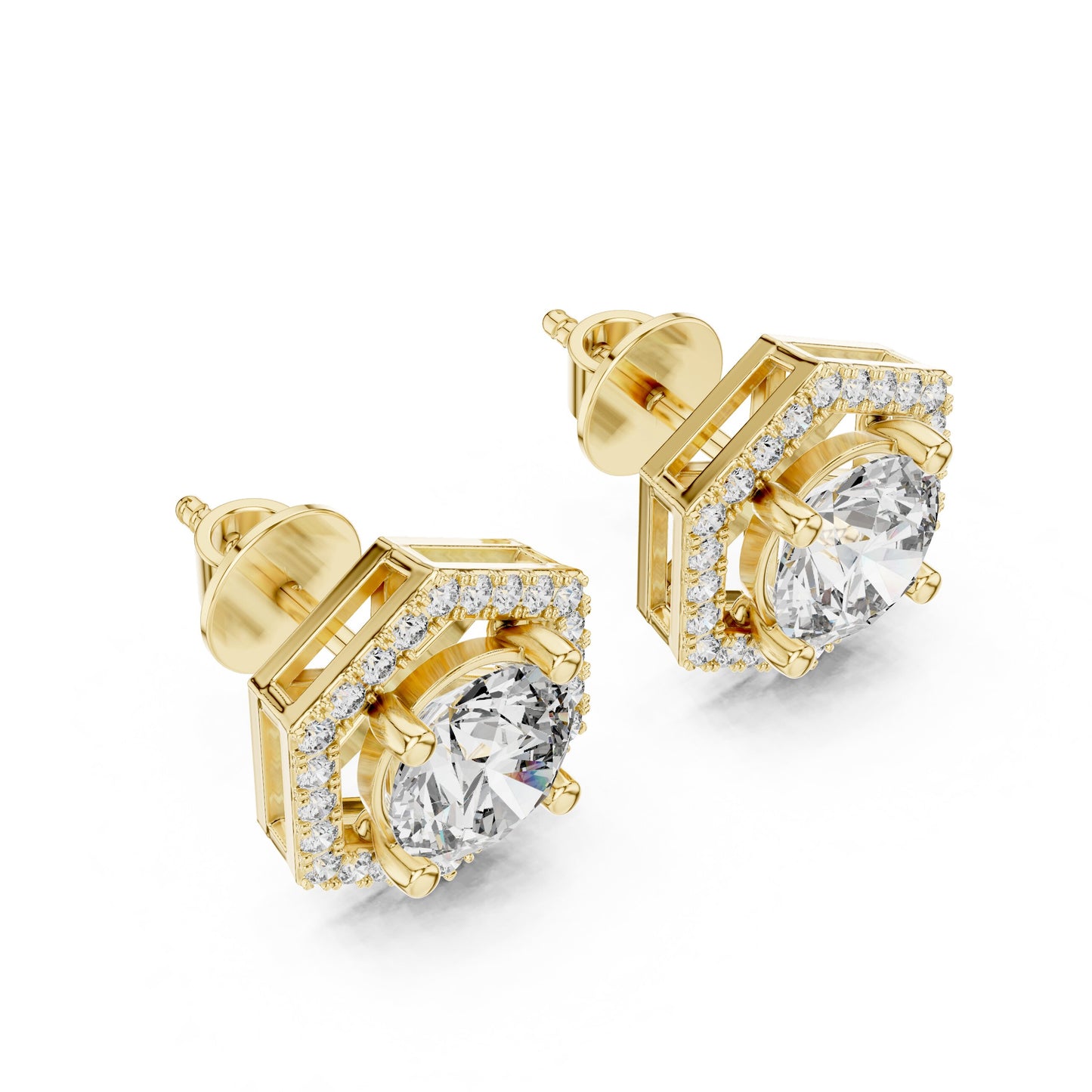 Mixed Shape Lab Grown Diamond Stud Earrings