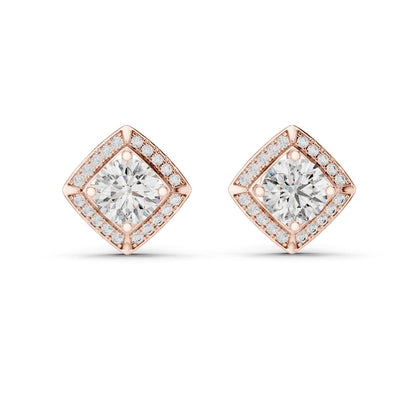 Round Stud Lab Grown Diamond Earrings