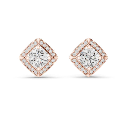 Round Stud Lab Grown Diamond Earrings