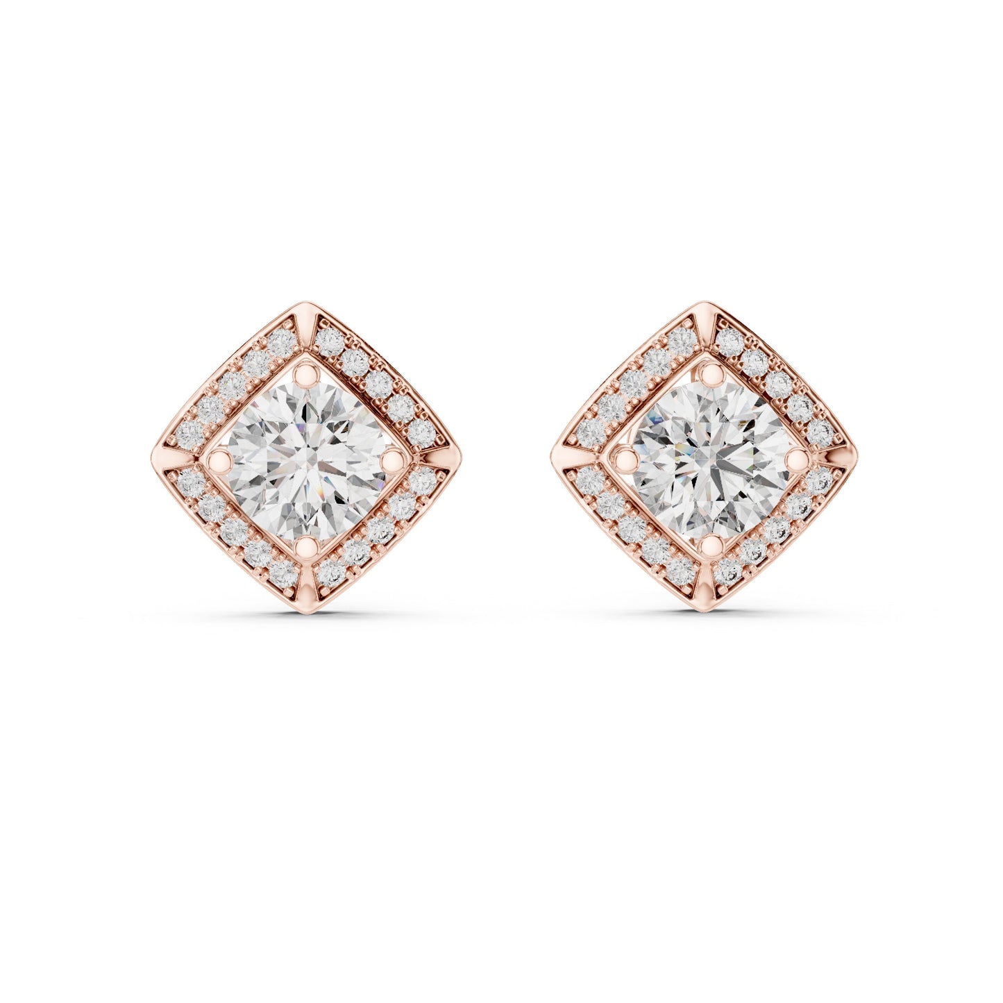 Round Stud Lab Grown Diamond Earrings
