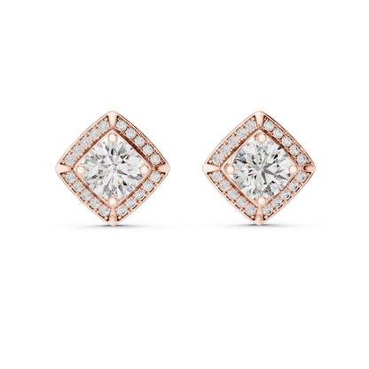 Round Stud Lab Grown Diamond Earrings