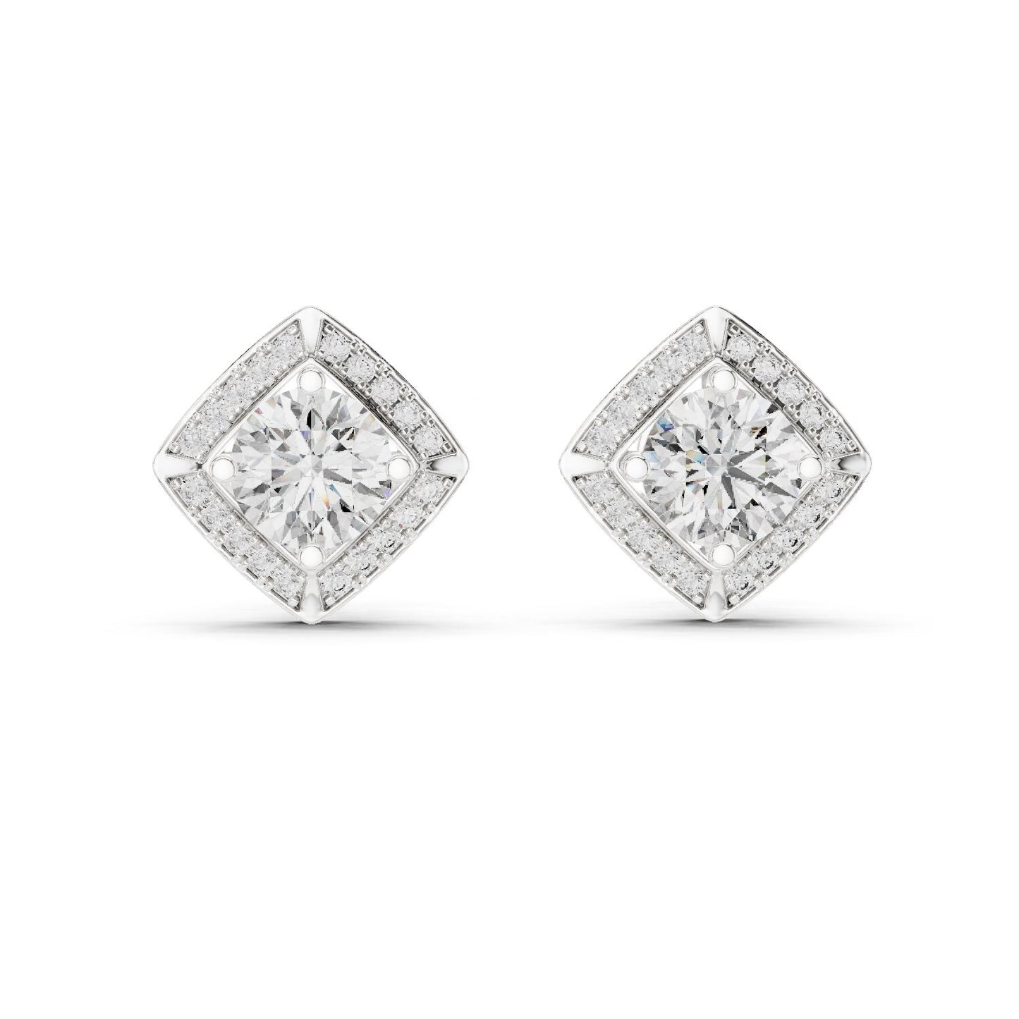 Round Stud Lab Grown Diamond Earrings