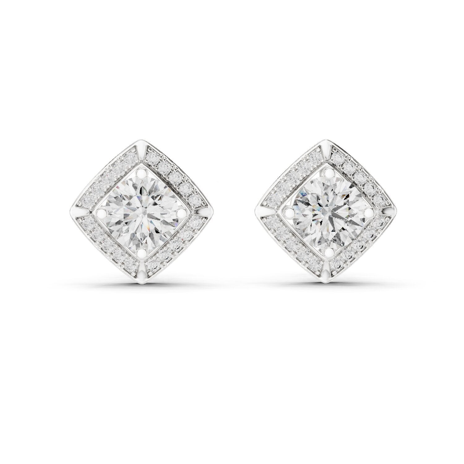 Round Stud Lab Grown Diamond Earrings