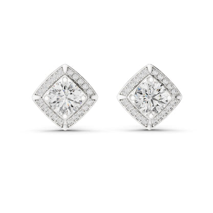 Round Stud Lab Grown Diamond Earrings