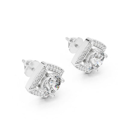 Round Stud Lab Grown Diamond Earrings