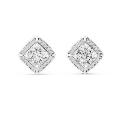 Round Stud Lab Grown Diamond Earrings