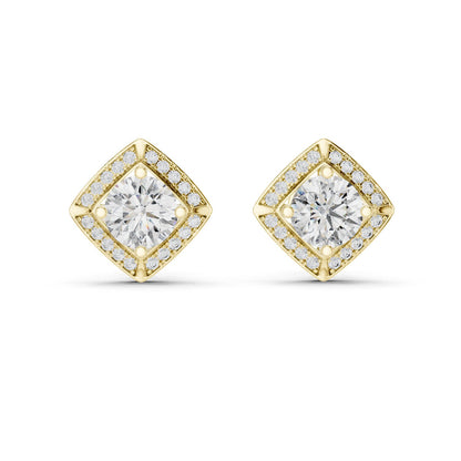 Round Stud Lab Grown Diamond Earrings