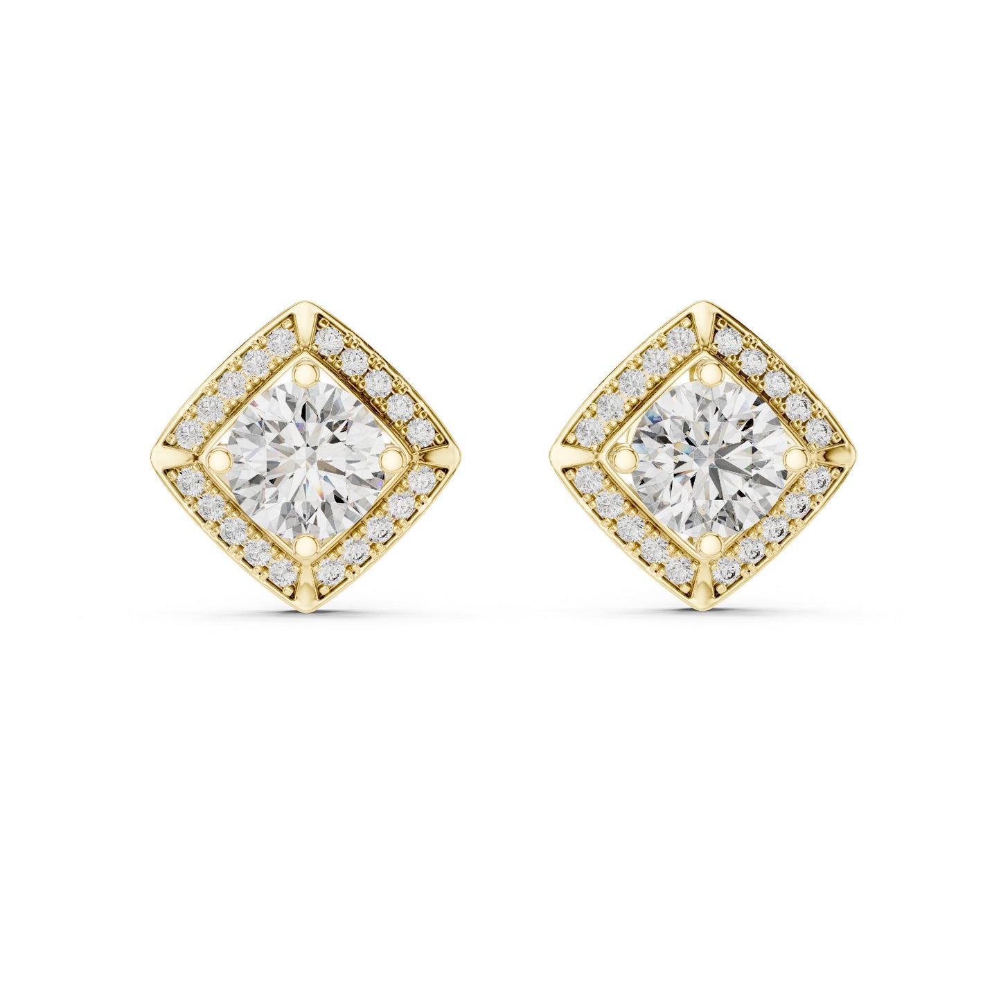 Round Stud Lab Grown Diamond Earrings