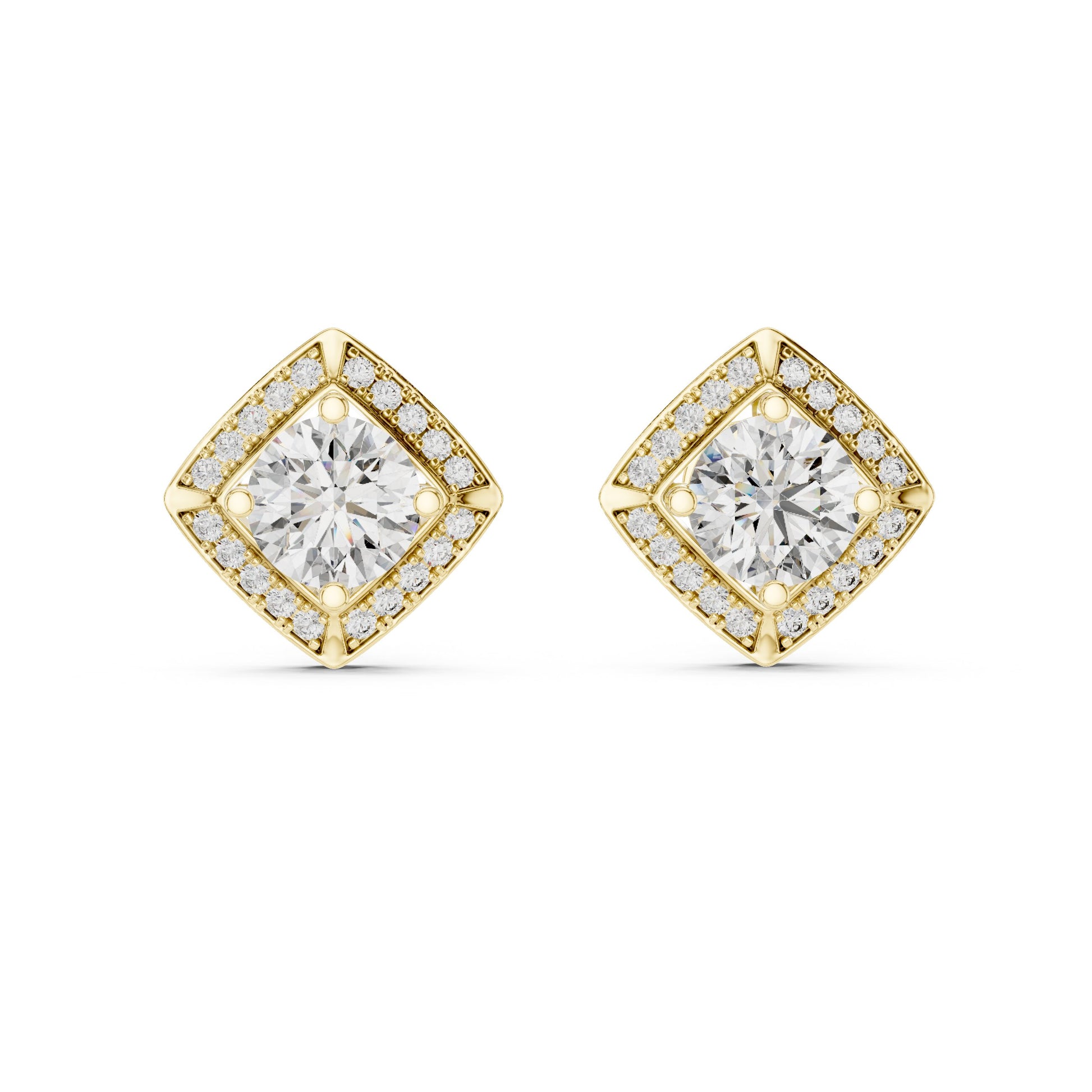 Round Stud Lab Grown Diamond Earrings