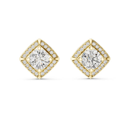 Round Stud Lab Grown Diamond Earrings