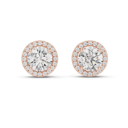Round Stud Lab Grown Diamond Earrings
