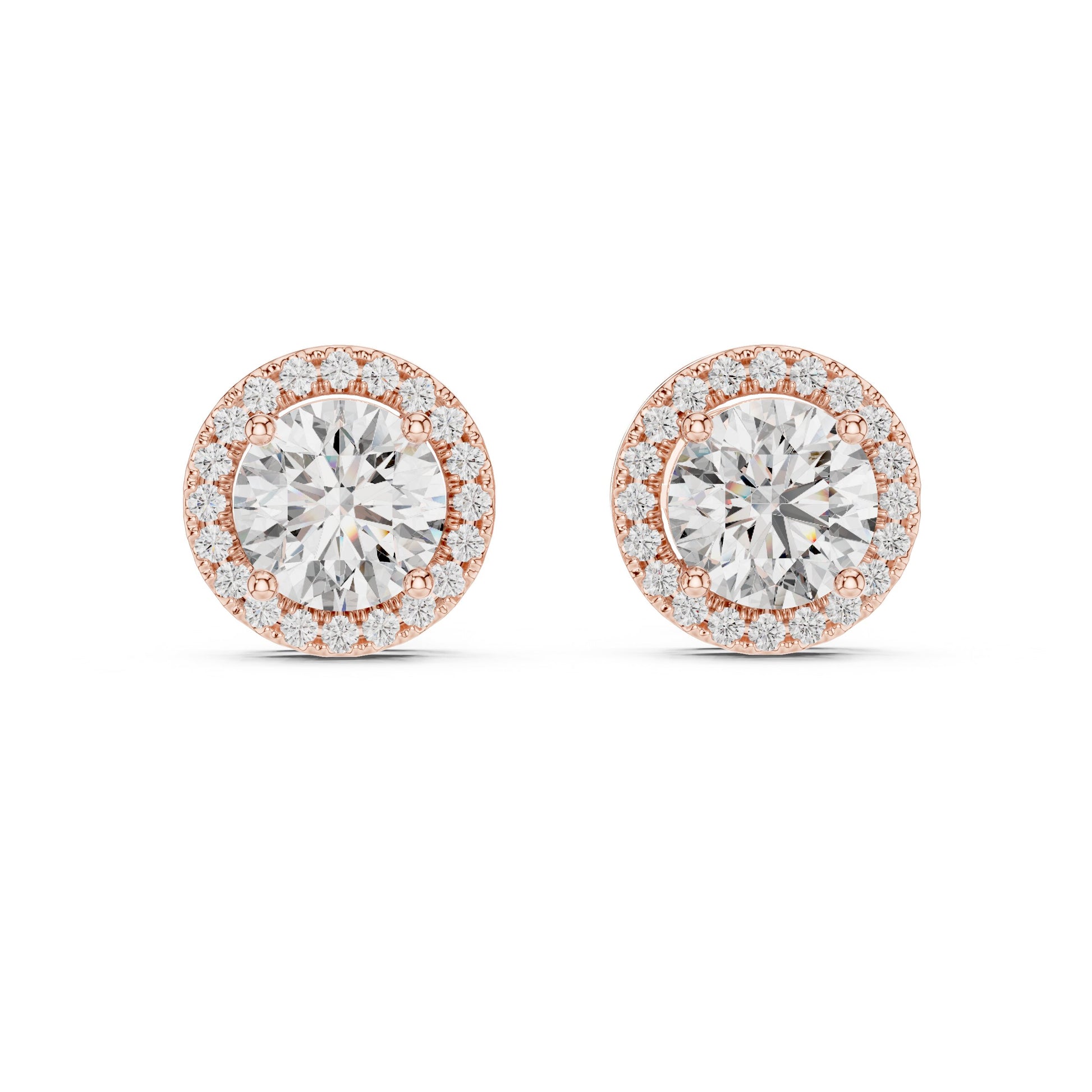 Round Stud Lab Grown Diamond Earrings