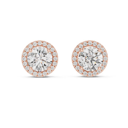 Round Stud Lab Grown Diamond Earrings