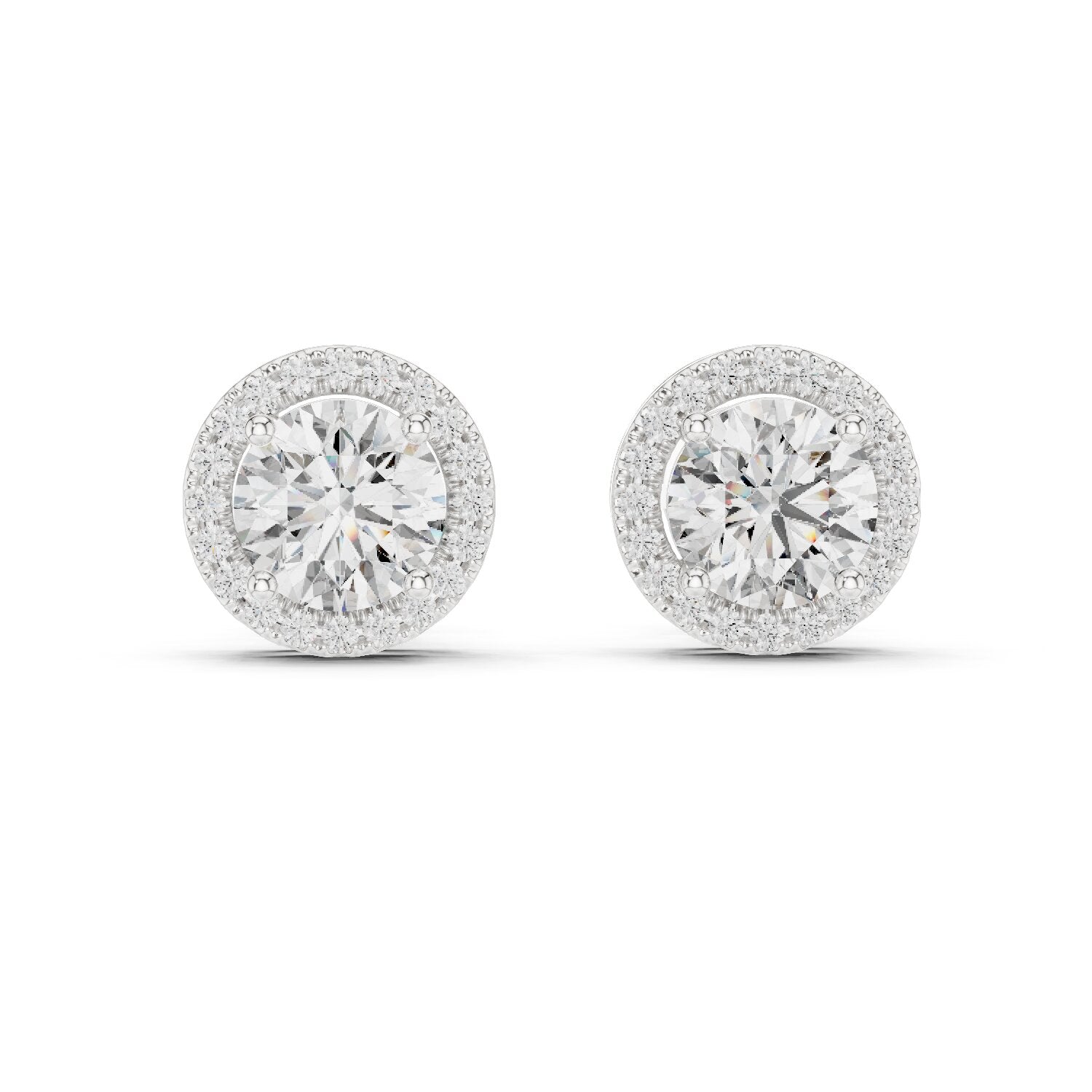 Round Stud Lab Grown Diamond Earrings