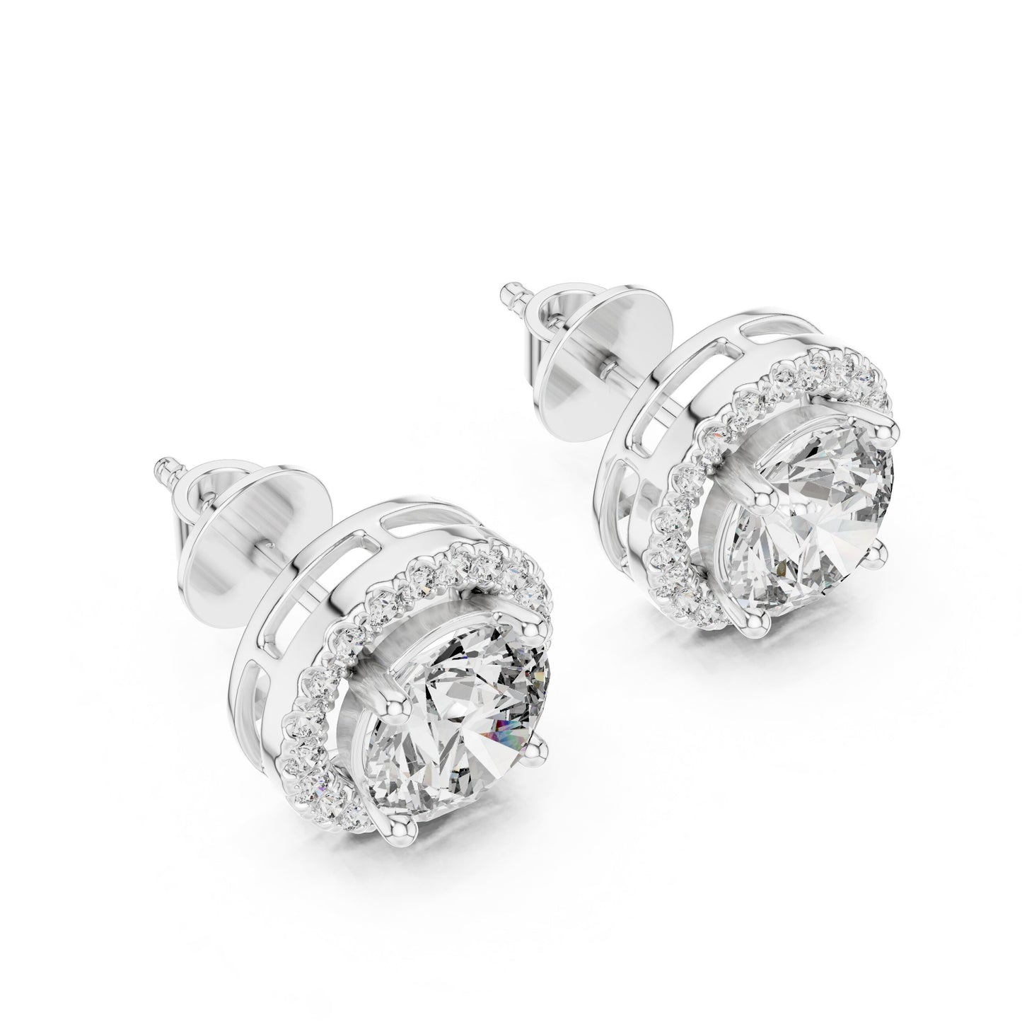 Round Stud Lab Grown Diamond Earrings