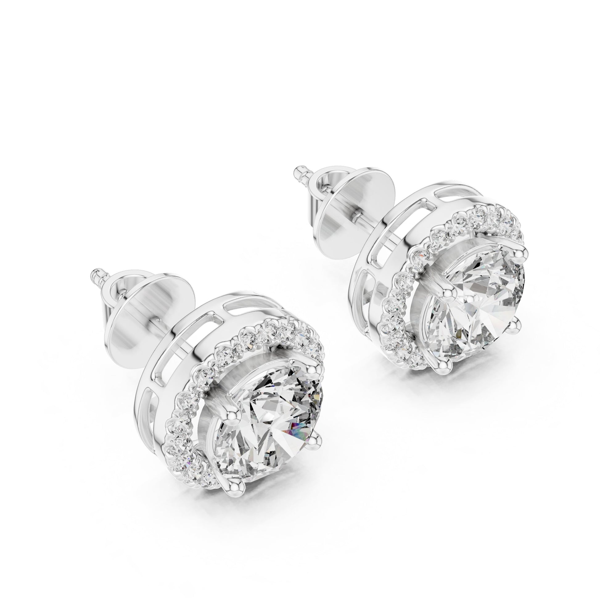 Round Stud Lab Grown Diamond Earrings