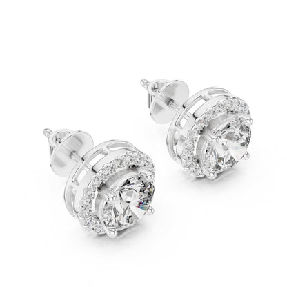 Round Stud Lab Grown Diamond Earrings