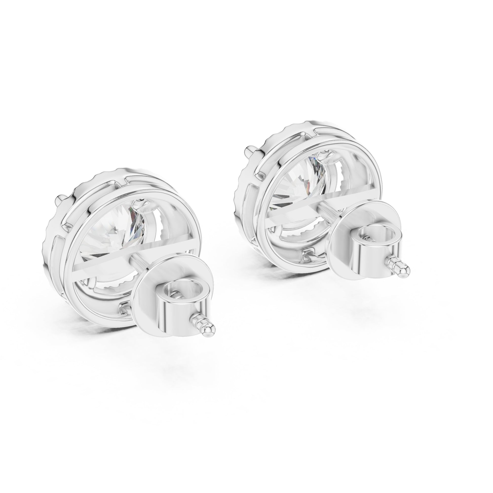 Round Stud Lab Grown Diamond Earrings