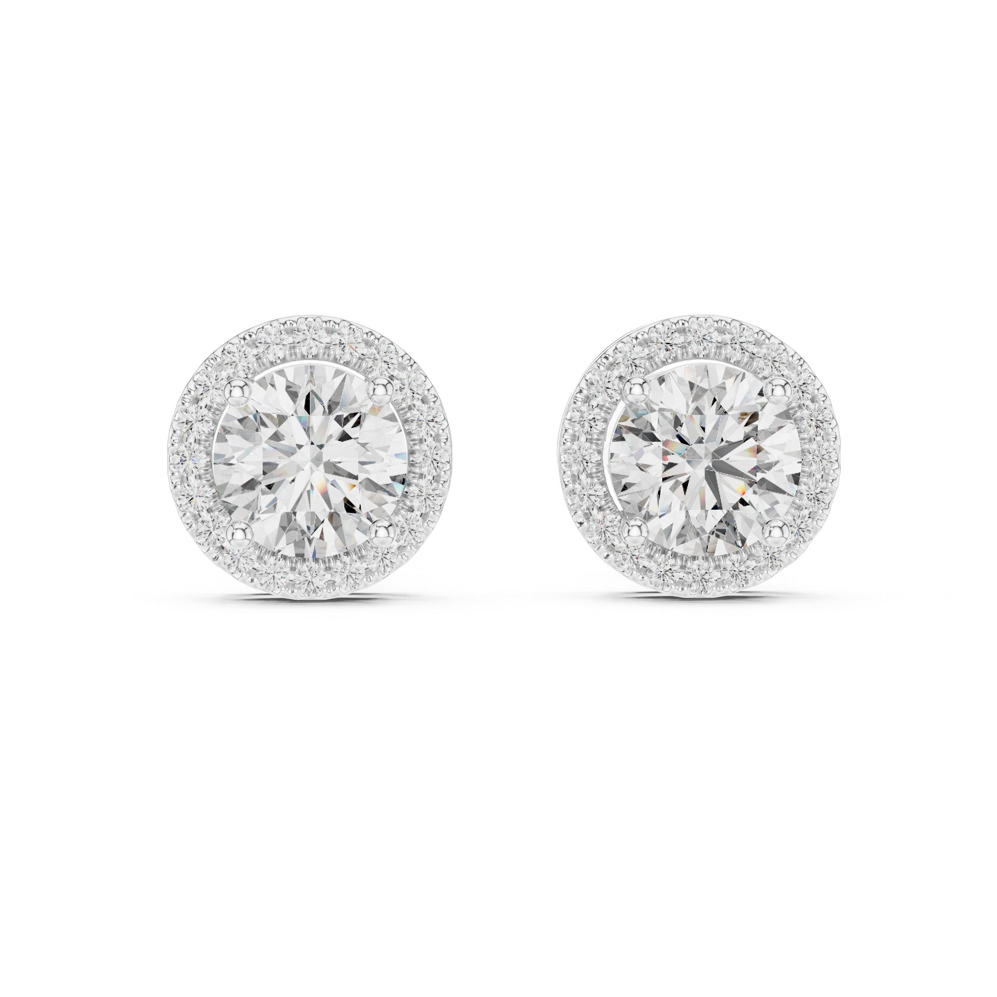 Round Stud Lab Grown Diamond Earrings
