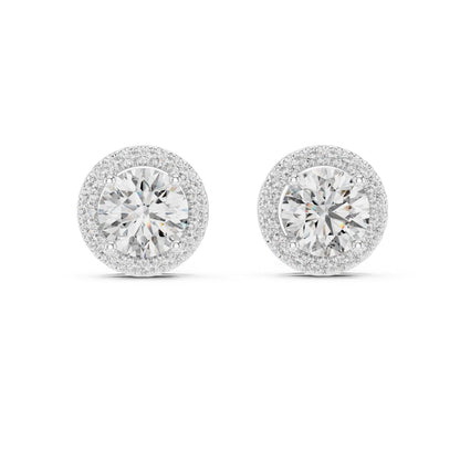 Round Stud Lab Grown Diamond Earrings