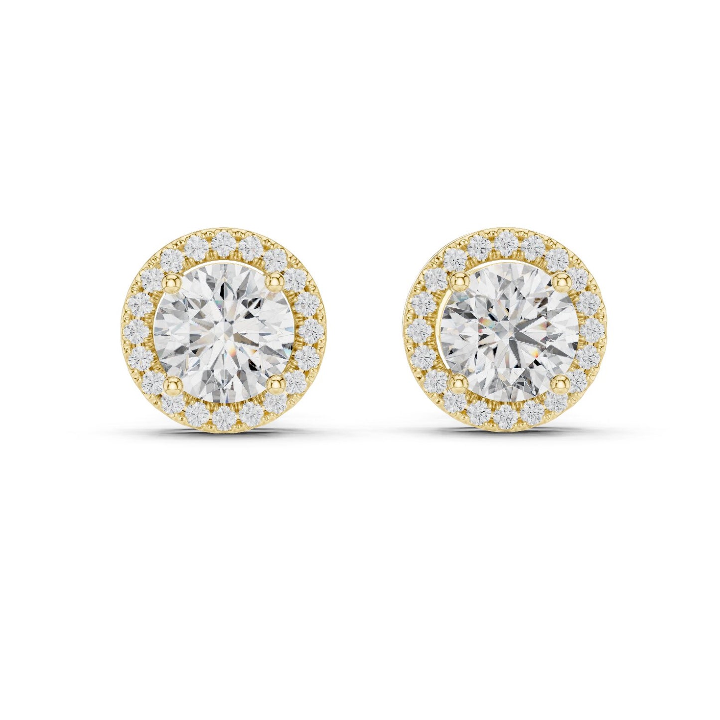 Round Stud Lab Grown Diamond Earrings