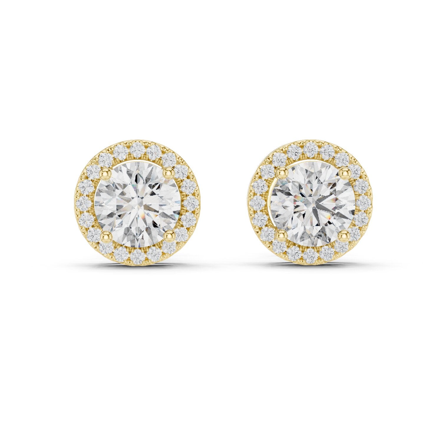 Round Stud Lab Grown Diamond Earrings