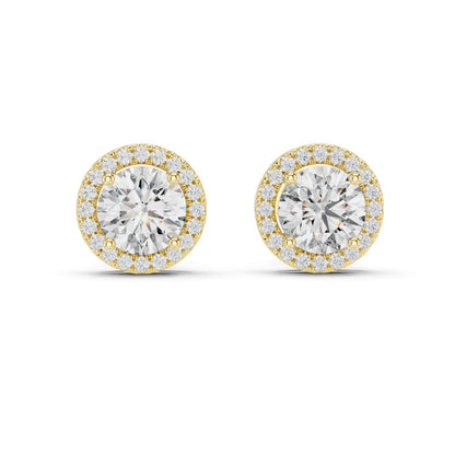 Round Stud Lab Grown Diamond Earrings
