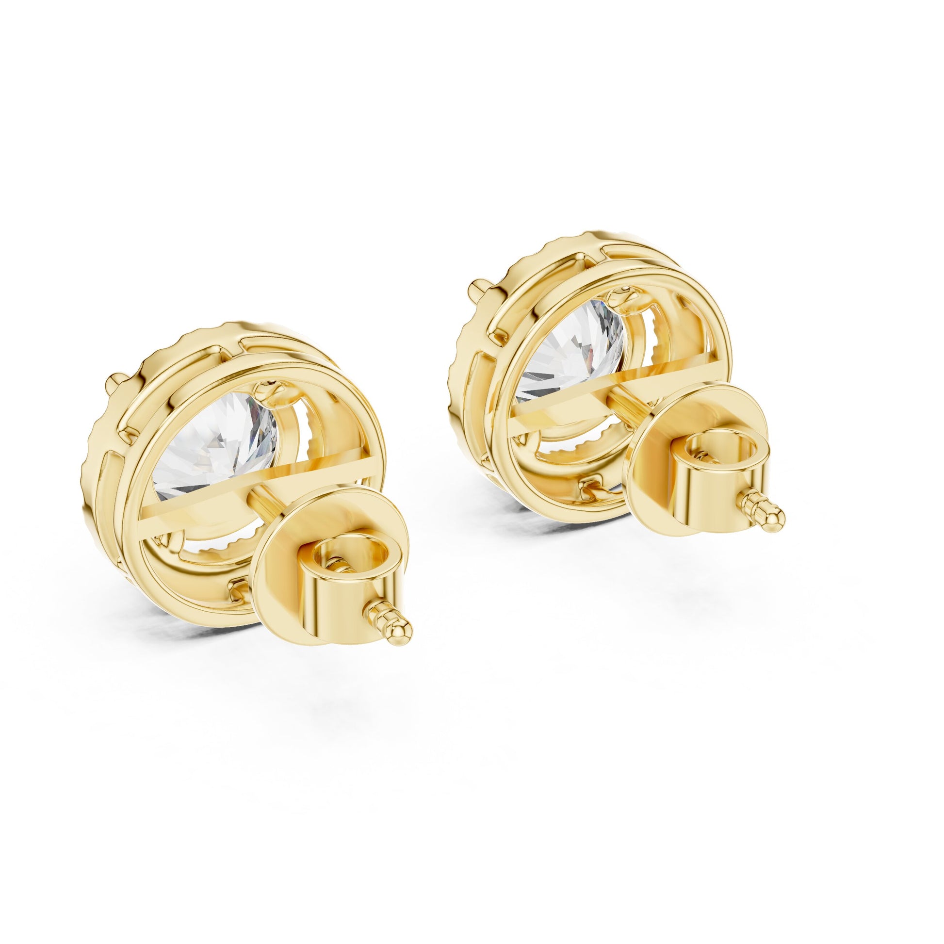 Round Stud Lab Grown Diamond Earrings