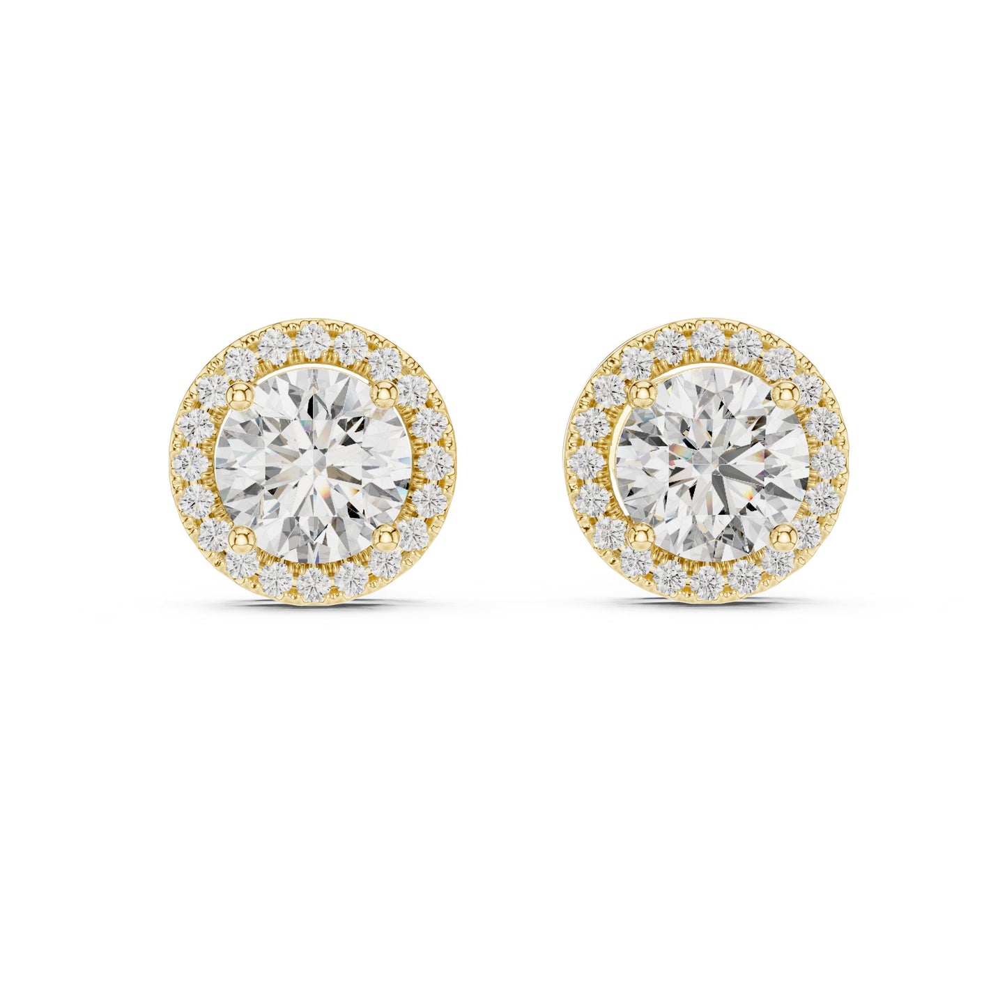 Round Stud Lab Grown Diamond Earrings