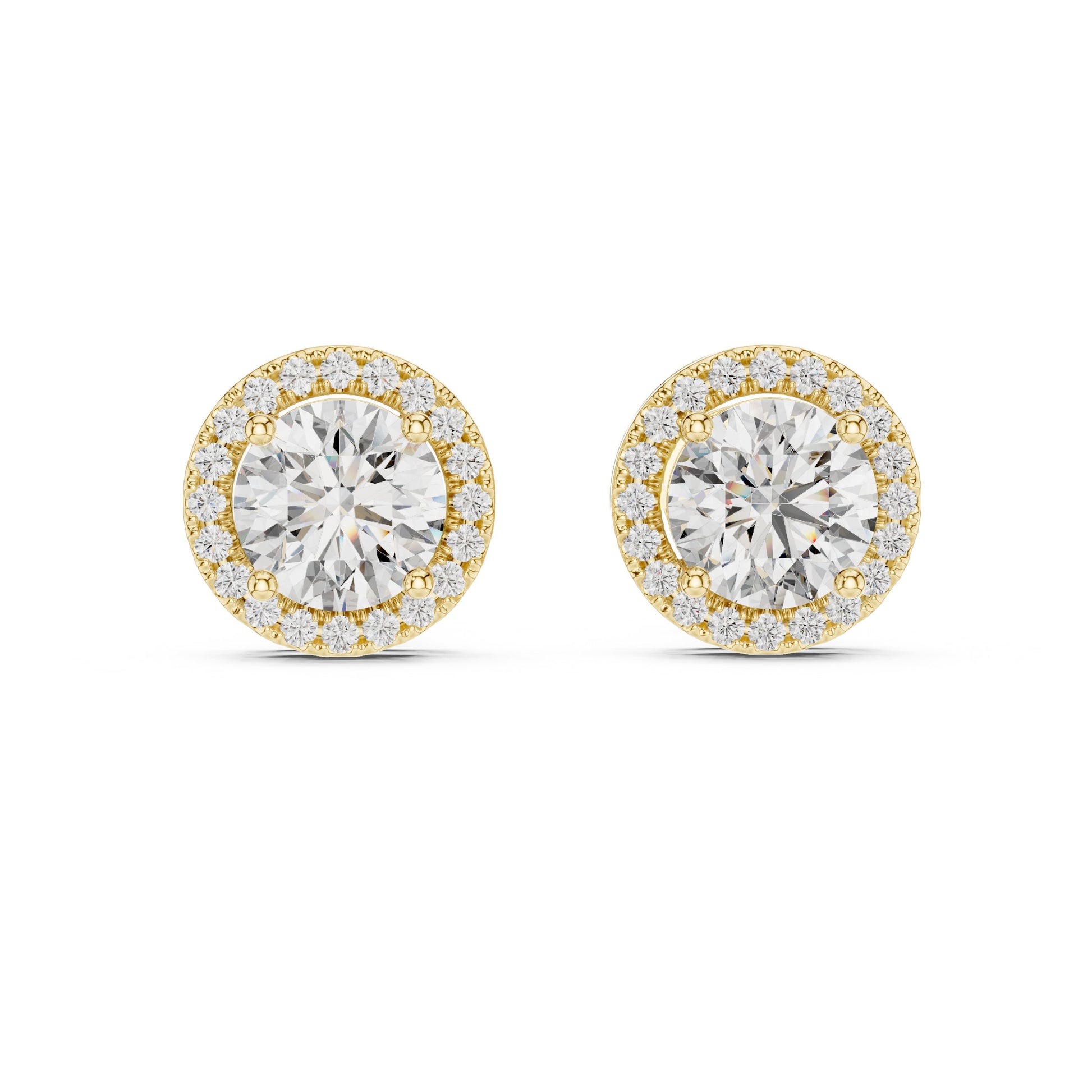 Round Stud Lab Grown Diamond Earrings